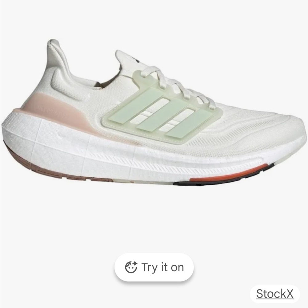 Adidas Ultraboost Light Women's White Running Shoe with Mint Accents - Dye Free